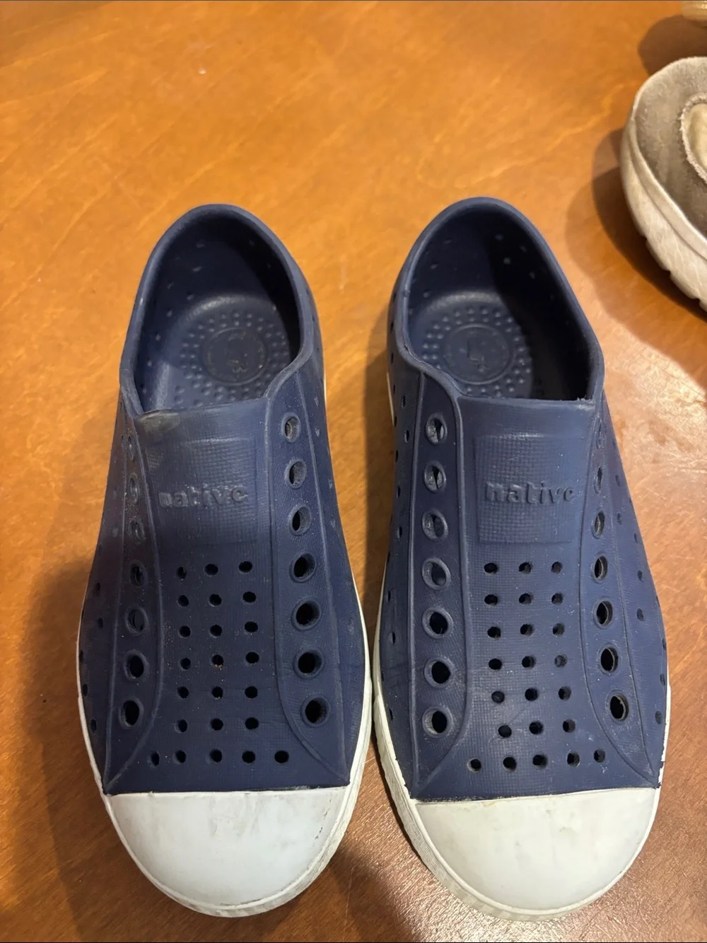 Native Kids Slip-On Water Shoes in Navy and White